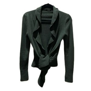 MAX&Co. 100% Cashmere Open Front Cardigan – Size S, Forest Green, Nearly New
